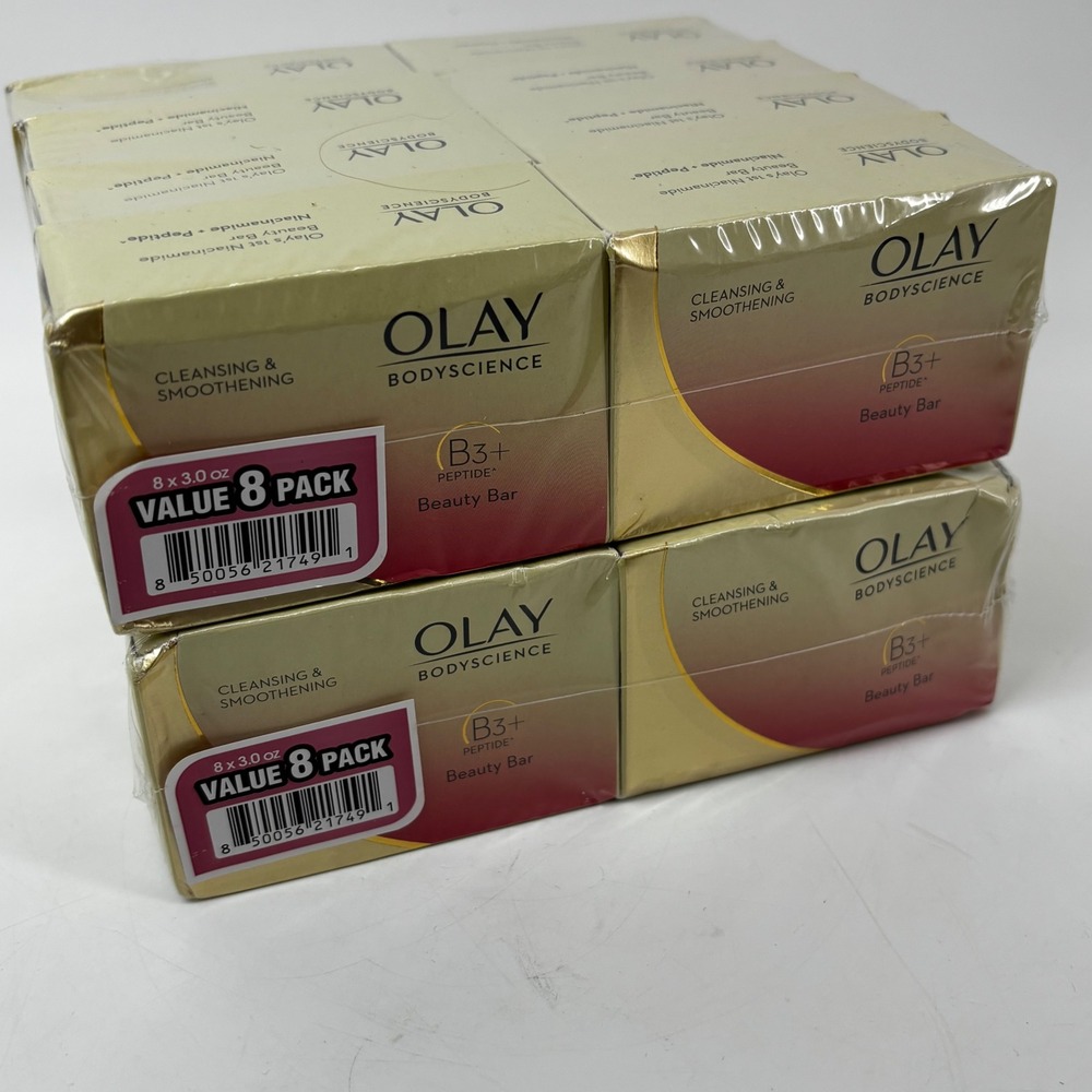 Olay Bodyscience B3+ Peptide Beauty Bar Soap 8 Pack 3oz Bars Cleansing Smoothing